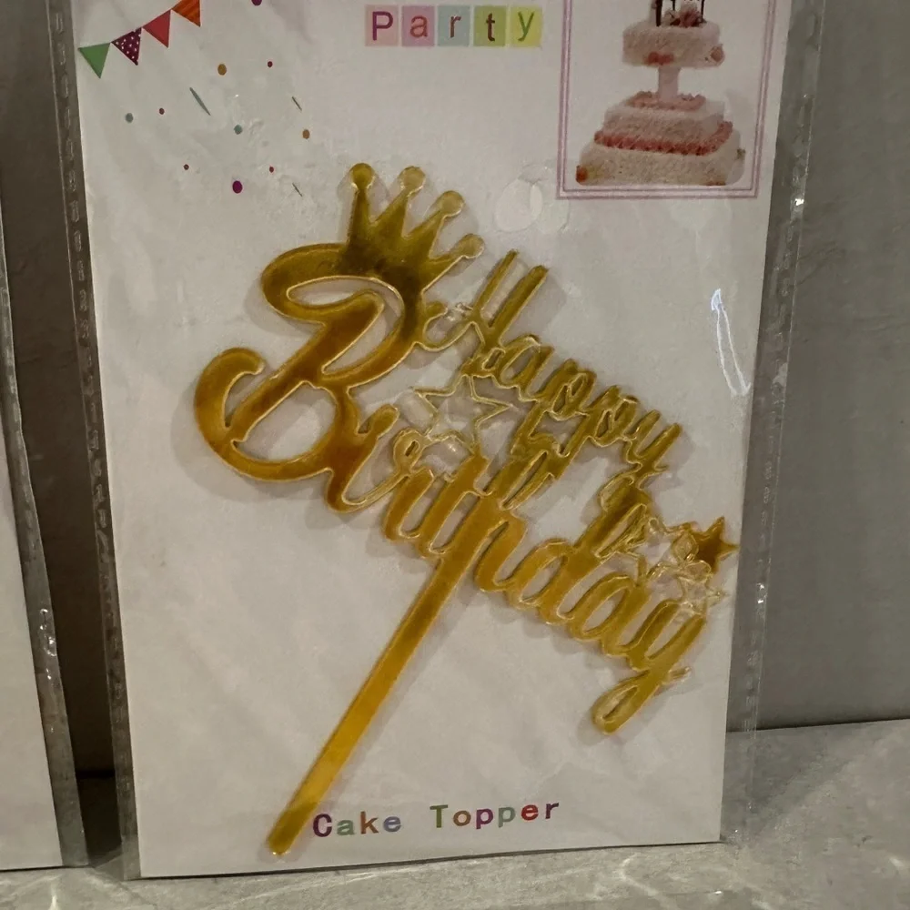 Assorted Set Cake Topper Acrylic Happy Birthday Cake Decoration Supplies